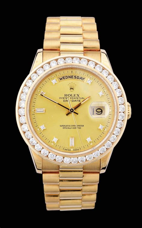 rolex president day date diamond 18k gold watch|rolex presidential gold 36mm.